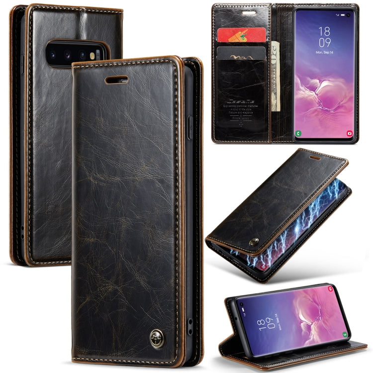 For Samsung Galaxy S10 CaseMe 003 Crazy Horse Texture Leather Phone Case(Coffee) - Galaxy Phone Cases by CaseMe | Online Shopping South Africa | PMC Jewellery | Buy Now Pay Later Mobicred