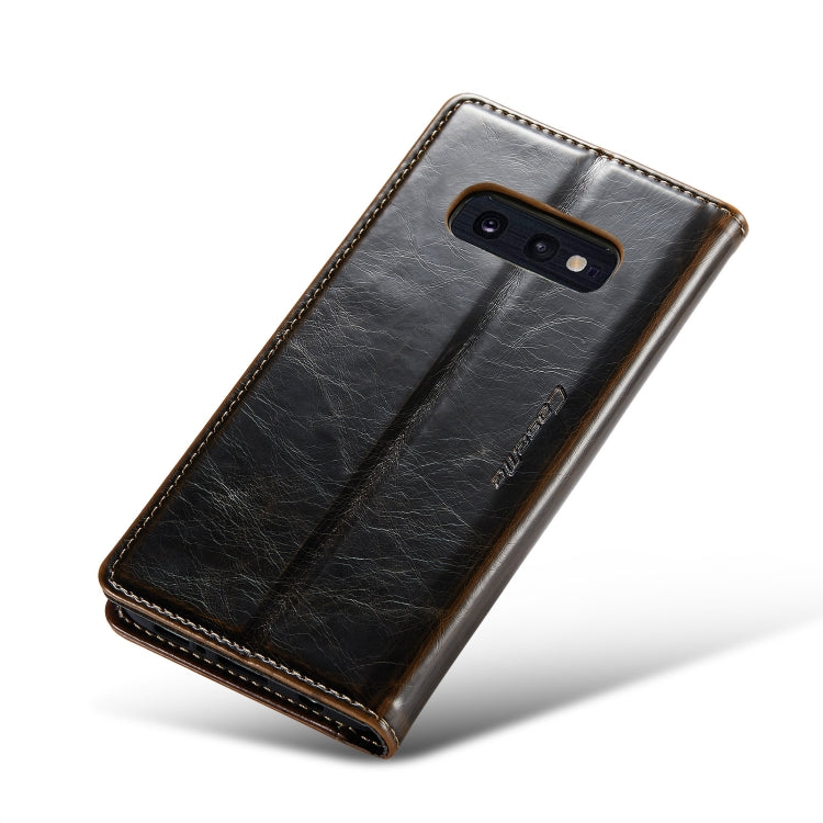 For Samsung Galaxy S10e CaseMe 003 Crazy Horse Texture Leather Phone Case(Coffee) - Galaxy Phone Cases by CaseMe | Online Shopping South Africa | PMC Jewellery | Buy Now Pay Later Mobicred