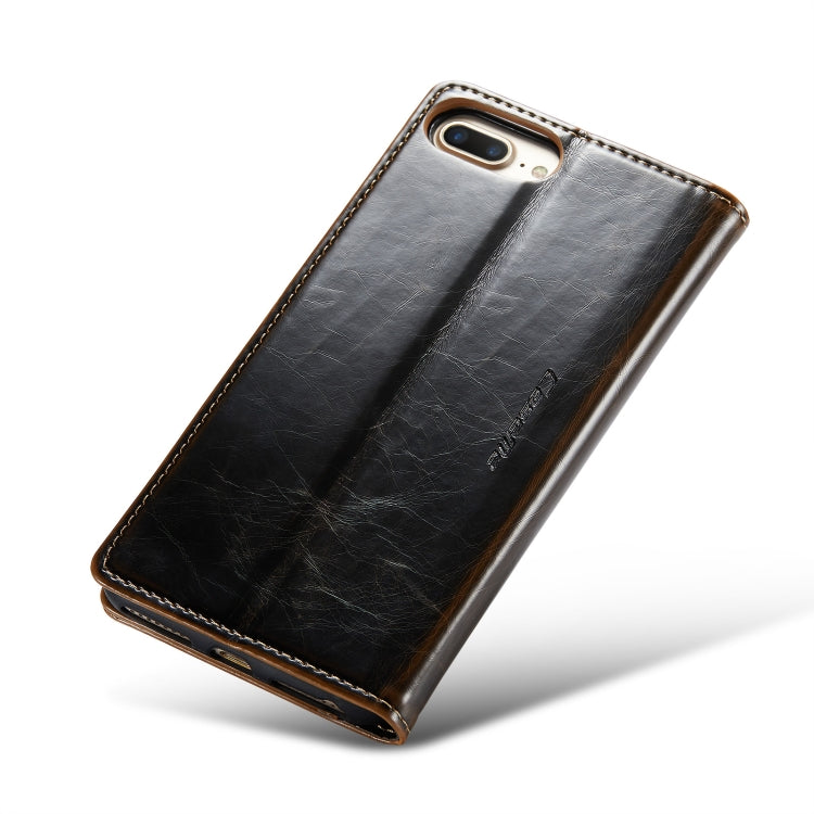 For iPhone 6 Plus/7 Plus/8 Plus CaseMe 003 Crazy Horse Texture Leather Phone Case(Coffee) - More iPhone Cases by CaseMe | Online Shopping South Africa | PMC Jewellery | Buy Now Pay Later Mobicred