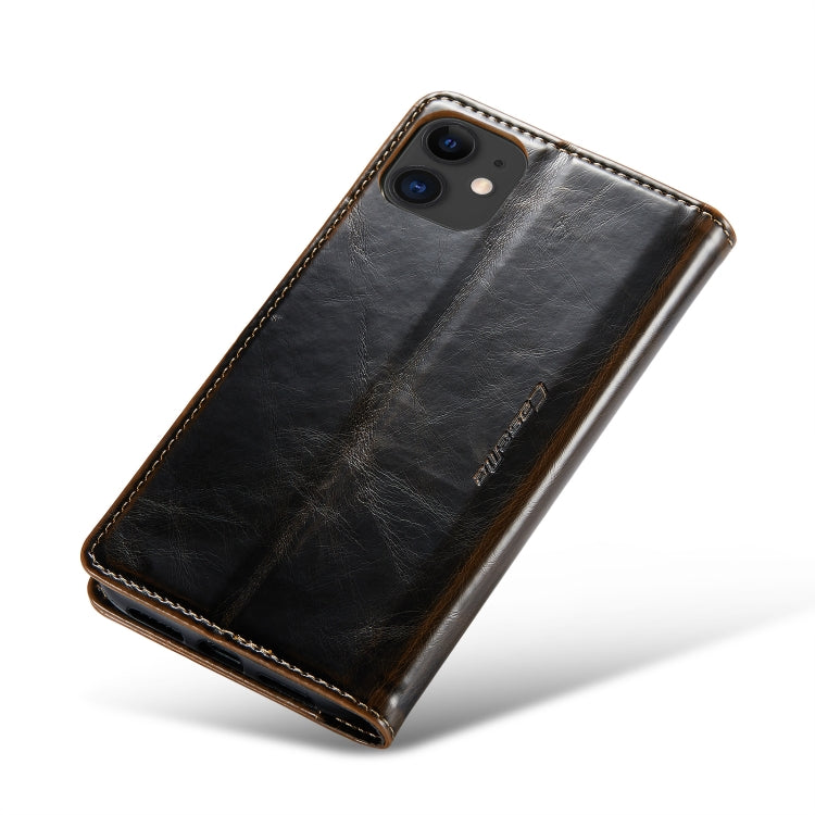 For iPhone 11 CaseMe 003 Crazy Horse Texture Leather Phone Case(Coffee) - iPhone 11 Cases by CaseMe | Online Shopping South Africa | PMC Jewellery | Buy Now Pay Later Mobicred