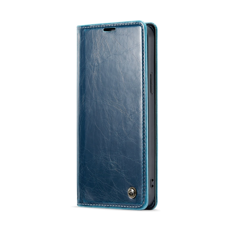 For iPhone 12 CaseMe 003 Crazy Horse Texture Leather Phone Case(Blue) - iPhone 12 / 12 Pro Cases by CaseMe | Online Shopping South Africa | PMC Jewellery | Buy Now Pay Later Mobicred