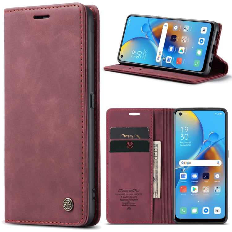 CaseMe 013 Multifunctional Horizontal Flip Leather Phone Case For OPPO F19/F19S/A74 4G/A95 4G/Reno6 Lite 4G Global(Wine Red) - OPPO Cases by CaseMe | Online Shopping South Africa | PMC Jewellery | Buy Now Pay Later Mobicred