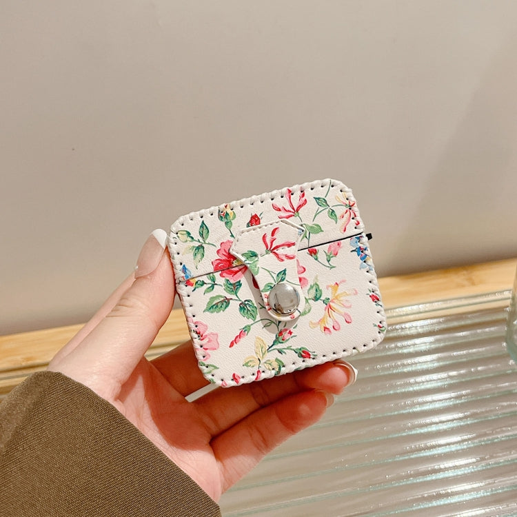 For AirPods 3 White Floral PU Leather Wireless Earphone Case - free shipping - PMC Jewellery - Order now!
