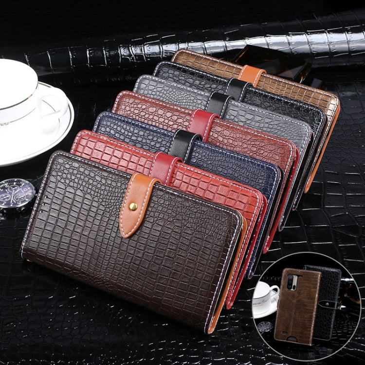 For Ulefone Armor 7 idewei Crocodile Texture Horizontal Flip Leather Case with Holder & Card Slots & Wallet(Dark Blue) - free shipping - PMC Jewellery - Order now!