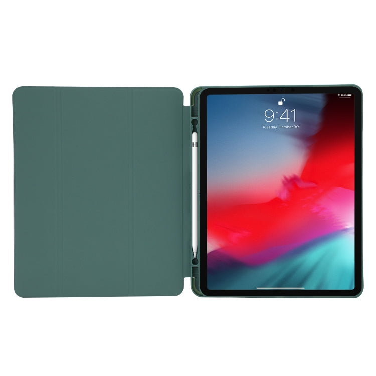 Skin Feel Pen Holder Tri-fold Tablet Leather Case For iPad Air 13 2024 / iPad Pro 12.9 2022 / 2021 / 2020 / 2018(Light Blue) - iPad Pro 12.9 (2022/2021) Cases by PMC Jewellery | Online Shopping South Africa | PMC Jewellery | Buy Now Pay Later Mobicred