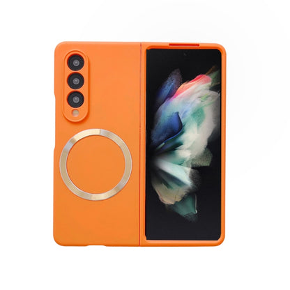 For Samsung Galaxy Z Fold4 Skin Feel MagSafe Magnetic Phone Case(Orange) - Galaxy Z Fold4 5G Cases by PMC Jewellery | Online Shopping South Africa | PMC Jewellery