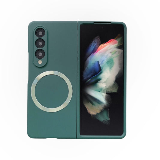 For Samsung Galaxy Z Fold4 Skin Feel MagSafe Magnetic Phone Case(Dark Green) - Galaxy Z Fold4 5G Cases by PMC Jewellery | Online Shopping South Africa | PMC Jewellery