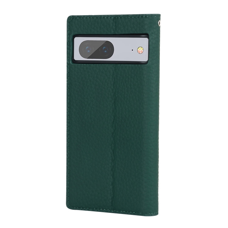 For Google Pixel 7 5G Litchi Texture Genuine Leather Phone Case(Dark Green) - Google Cases by PMC TechLife | Online Shopping South Africa | PMC TechLife | Buy Now Pay Later Mobicred