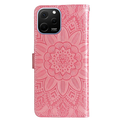 For Huawei nova Y61 Embossed Sunflower Leather Phone Case(Rose Gold) - Huawei Cases by PMC Jewellery | Online Shopping South Africa | PMC Jewellery