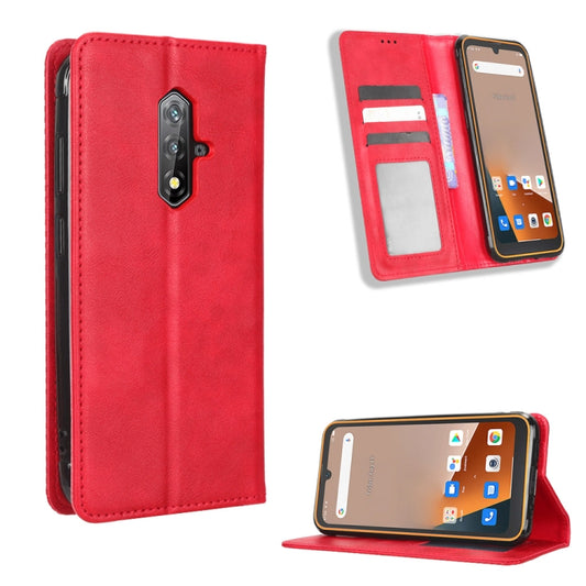 For Blackview BV5200 Magnetic Buckle Retro Texture Leather Phone Case(Red) - More Brand by PMC Jewellery | Online Shopping South Africa | PMC Jewellery | Buy Now Pay Later Mobicred