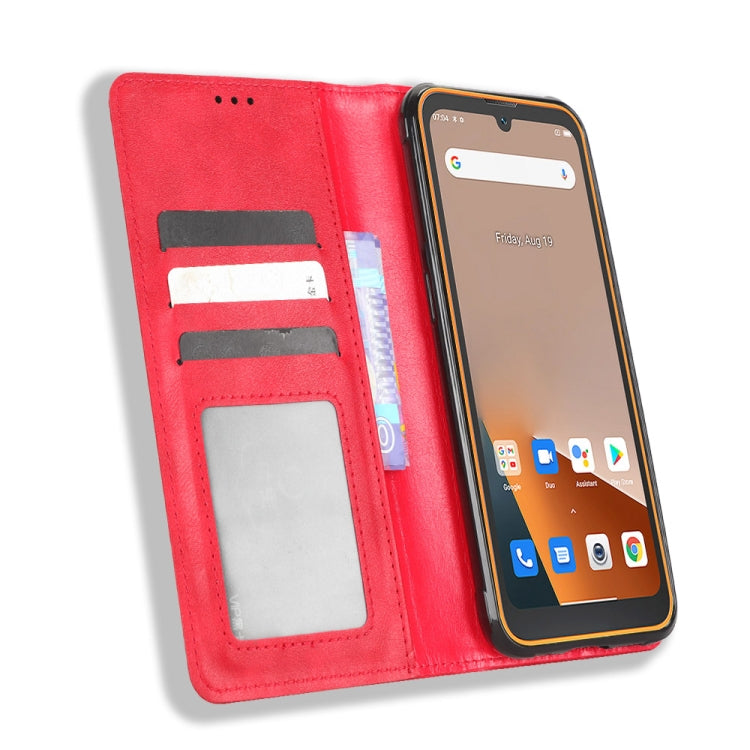 For Blackview BV5200 Magnetic Buckle Retro Texture Leather Phone Case(Red) - More Brand by PMC Jewellery | Online Shopping South Africa | PMC Jewellery | Buy Now Pay Later Mobicred