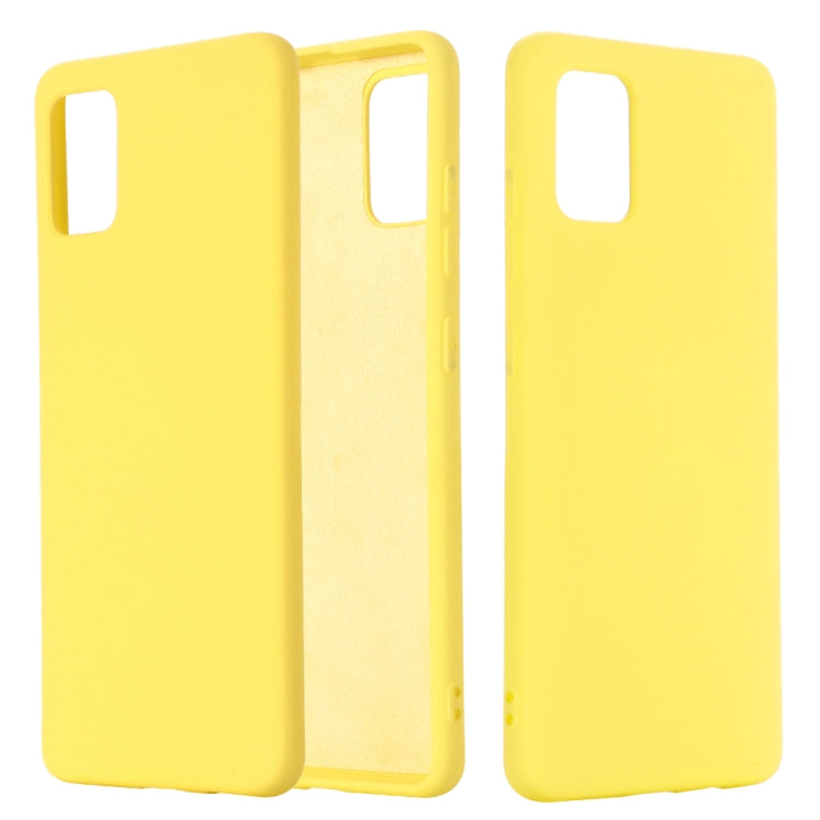 For Galaxy A31 Solid Color Liquid Silicone Dropproof Full Coverage Protective Case(Yellow) - Galaxy Phone Cases by PMC TechLife | Online Shopping South Africa | PMC TechLife