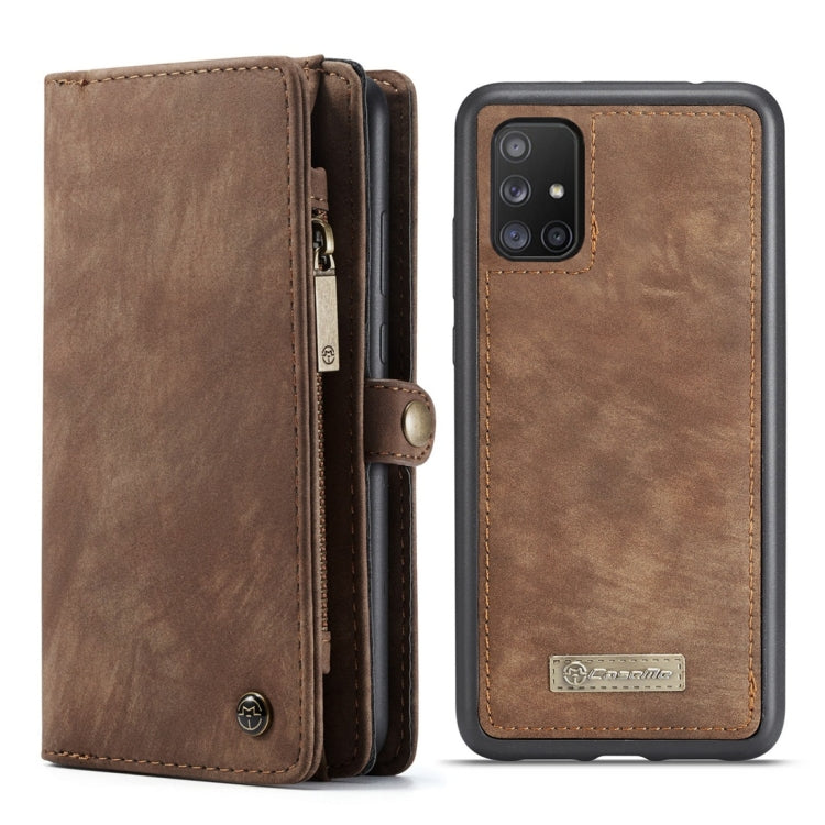 For Galaxy A51 4G CaseMe-008 Detachable Multifunctional Horizontal Flip Leather Case with Card Slot & Holder & Zipper Wallet & Photo Frame(Brown) - Galaxy Phone Cases by CaseMe | Online Shopping South Africa | PMC Jewellery | Buy Now Pay Later Mobicred