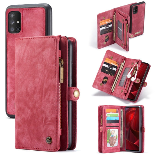 For Galaxy A51 4G CaseMe-008 Detachable Multifunctional Horizontal Flip Leather Case with Card Slot & Holder & Zipper Wallet & Photo Frame(Red) - Galaxy Phone Cases by CaseMe | Online Shopping South Africa | PMC Jewellery | Buy Now Pay Later Mobicred