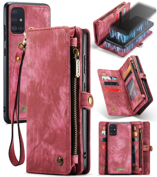 For Galaxy A71 4G CaseMe-008 Detachable Multifunctional Horizontal Flip Leather Case with Card Slot & Holder & Zipper Wallet & Photo Frame(Red) - Galaxy Phone Cases by CaseMe | Online Shopping South Africa | PMC Jewellery | Buy Now Pay Later Mobicred