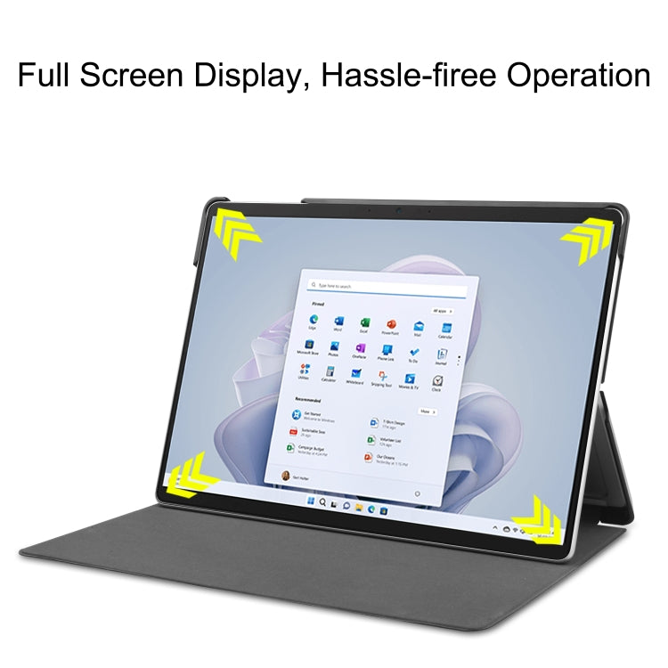 For Microsoft Surface Pro 9 Custer Painted 3-Fold Holder Leather Tablet Case(Big Eye Me) - Microsoft by PMC TechLife | Online Shopping South Africa | PMC TechLife | Buy Now Pay Later Mobicred