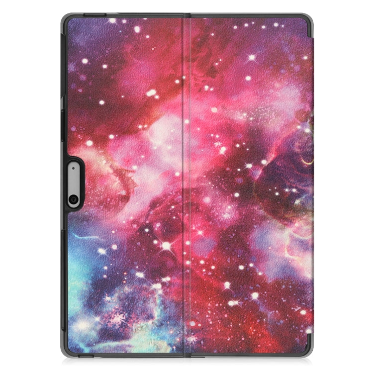For Microsoft Surface Pro 9 Custer Painted 3-Fold Holder Leather Tablet Case(Milky Way Nebula) - Microsoft by PMC TechLife | Online Shopping South Africa | PMC TechLife | Buy Now Pay Later Mobicred