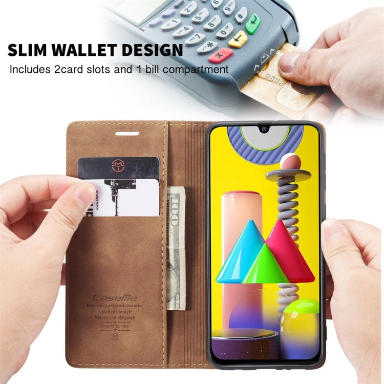 For Galaxy M31 CaseMe-013 Multifunctional Horizontal Flip Leather Case with Card Slot & Holder & Wallet(Brown) - Galaxy Phone Cases by CaseMe | Online Shopping South Africa | PMC Jewellery | Buy Now Pay Later Mobicred