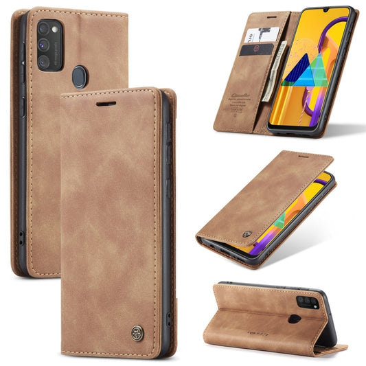 For Galaxy M30S / M21 CaseMe-013 Multifunctional Horizontal Flip Leather Case with Card Slot & Holder & Wallet(Brown) - Galaxy Phone Cases by CaseMe | Online Shopping South Africa | PMC Jewellery | Buy Now Pay Later Mobicred