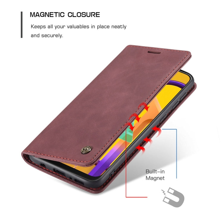 For Galaxy M30S / M21 CaseMe-013 Multifunctional Horizontal Flip Leather Case with Card Slot & Holder & Wallet(Wine Red) - Galaxy Phone Cases by CaseMe | Online Shopping South Africa | PMC Jewellery | Buy Now Pay Later Mobicred