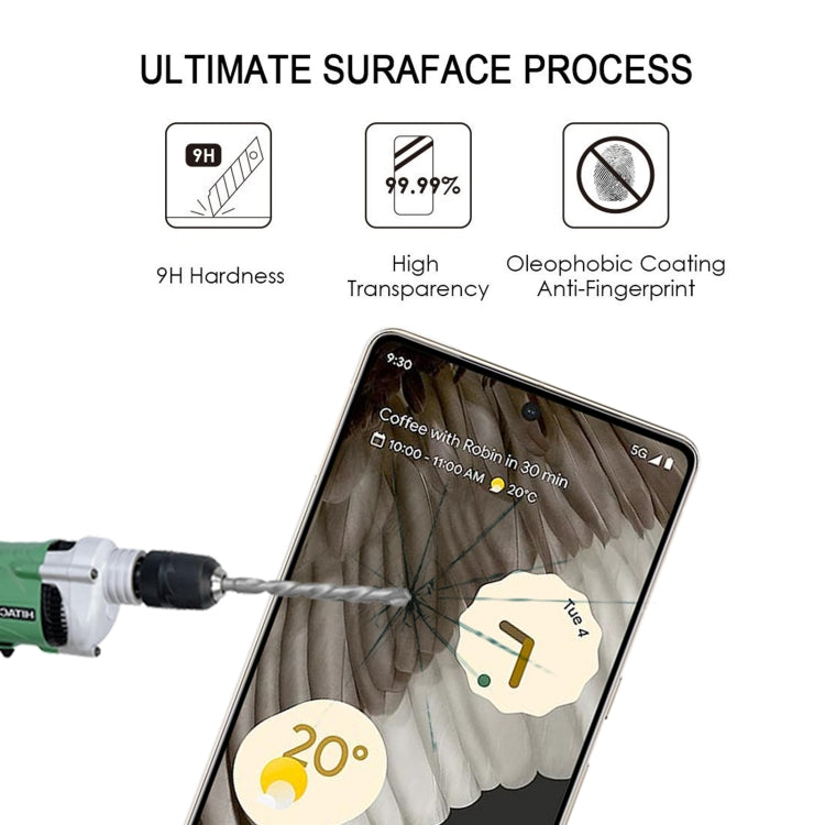 For Google Pixel 7 Pro 2pcs Full Glue Tempered Glass Full Film with 2pcs Aluminum Lens Film Set - Google Tempered Glass by PMC Jewellery | Online Shopping South Africa | PMC Jewellery