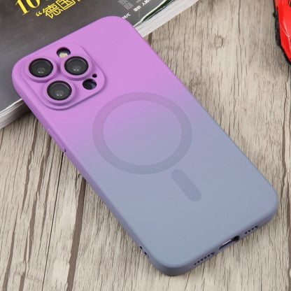 For iPhone 14 Liquid TPU Silicone Gradient MagSafe Phone Case(Purple) - iPhone 14 Cases by PMC Jewellery | Online Shopping South Africa | PMC Jewellery