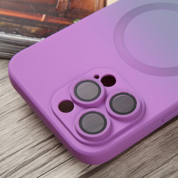 For iPhone 12 Pro Liquid TPU Silicone Gradient MagSafe Phone Case(Purple) - iPhone 12 / 12 Pro Cases by PMC TechLife | Online Shopping South Africa | PMC TechLife