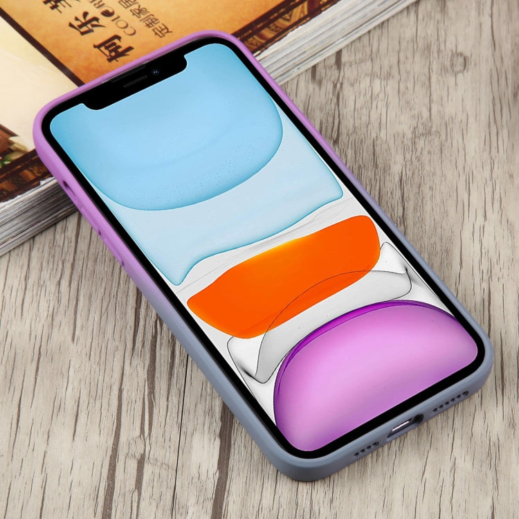 For iPhone 11 Liquid TPU Silicone Gradient MagSafe Phone Case(Purple) - iPhone 11 Cases by PMC TechLife | Online Shopping South Africa | PMC TechLife