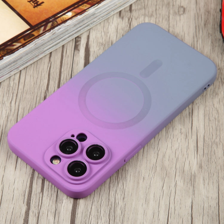 For iPhone 11 Liquid TPU Silicone Gradient MagSafe Phone Case(Purple) - iPhone 11 Cases by PMC TechLife | Online Shopping South Africa | PMC TechLife