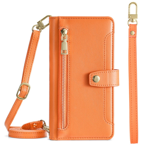 For ASUS Zenfone 8 Flip / ZS672KS Sheep Texture Cross-body Zipper Wallet Leather Phone Case(Orange) - Huawei Cases by PMC Jewellery | Online Shopping South Africa | PMC Jewellery | Buy Now Pay Later Mobicred