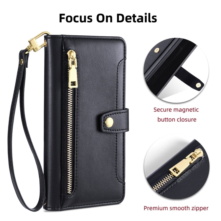 For Huawei P Smart Z / Enjoy 10 Plus Sheep Texture Cross-body Zipper Wallet Leather Phone Case(Black) - Huawei Cases by PMC TechLife | Online Shopping South Africa | PMC TechLife | Buy Now Pay Later Mobicred