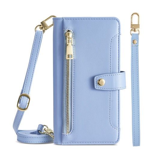 For Huawei P Smart Z / Enjoy 10 Plus Sheep Texture Cross-body Zipper Wallet Leather Phone Case(Blue) - Huawei Cases by PMC Jewellery | Online Shopping South Africa | PMC Jewellery | Buy Now Pay Later Mobicred