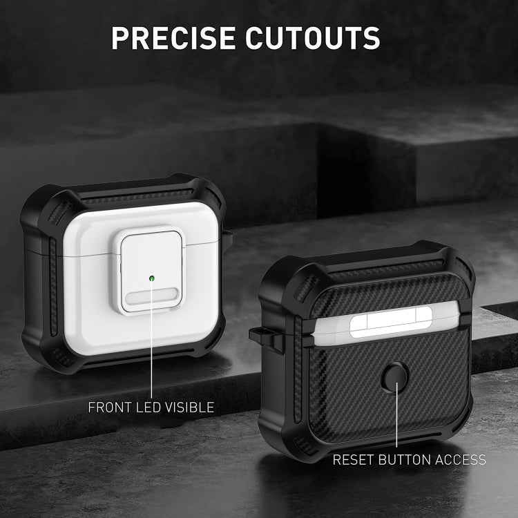 For AirPods 3 TPU + PC Shockproof Earphone Protective Case with Switch(White) - For AirPods 3 by PMC Jewellery | Online Shopping South Africa | PMC Jewellery | Buy Now Pay Later Mobicred