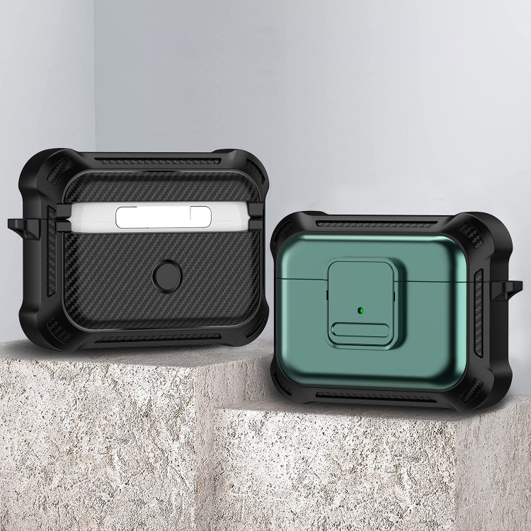 For AirPods Pro TPU + PC Shockproof Earphone Protective Case with Switch(Green) - free shipping - PMC Jewellery - Order now!
