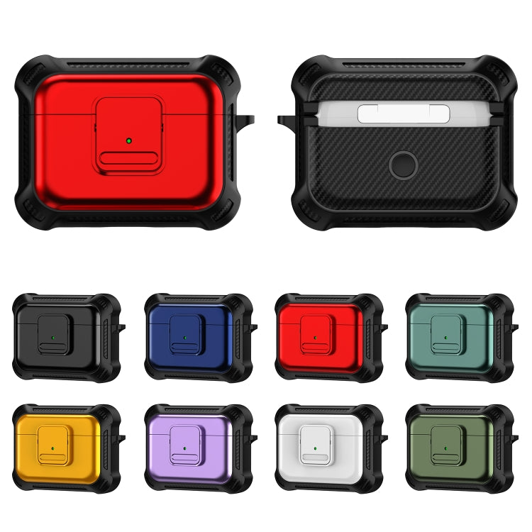 For AirPods Pro 2 TPU + PC Shockproof Earphone Protective Case with Switch(Black) - For AirPods Pro 2 by PMC TechLife | Online Shopping South Africa | PMC TechLife | Buy Now Pay Later Mobicred