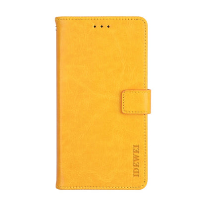 For Doogee X70 idewei  Crazy Horse Texture Horizontal Flip Leather Case with Holder & Card Slots & Wallet(Yellow) - More Brand by idewei | Online Shopping South Africa | PMC Jewellery | Buy Now Pay Later Mobicred