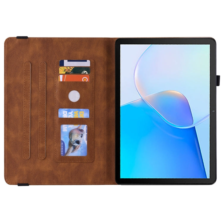 For Huawei MatePad SE Butterfly Flower Embossed Leather Tablet Case(Brown) - Huawei by PMC TechLife | Online Shopping South Africa | PMC TechLife | Buy Now Pay Later Mobicred