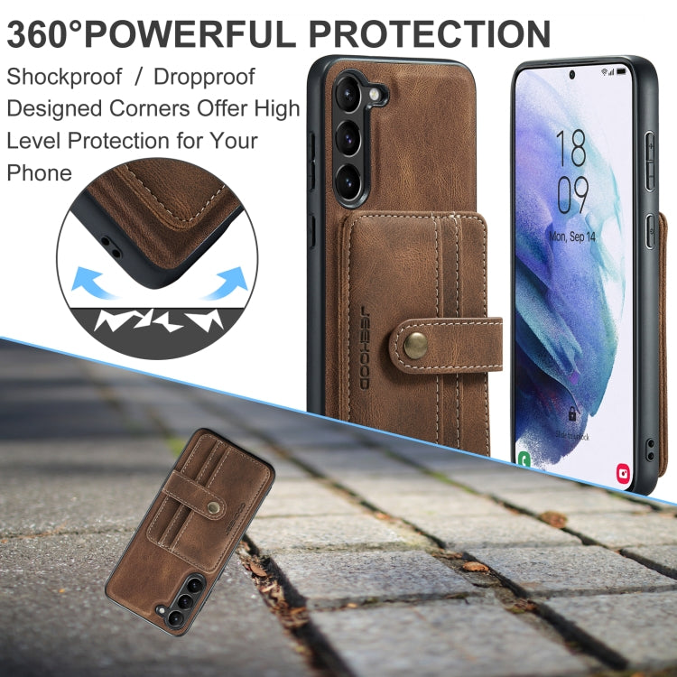 For Samsung Galaxy S24 5G JEEHOOD RFID Blocking Anti-Theft Magnetic Phone Case(Brown) - Galaxy S24 5G Cases by JEEHOOD | Online Shopping South Africa | PMC Jewellery | Buy Now Pay Later Mobicred