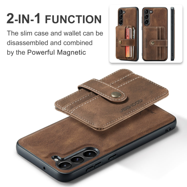 For Samsung Galaxy S24 5G JEEHOOD RFID Blocking Anti-Theft Magnetic Phone Case(Brown) - Galaxy S24 5G Cases by JEEHOOD | Online Shopping South Africa | PMC Jewellery | Buy Now Pay Later Mobicred