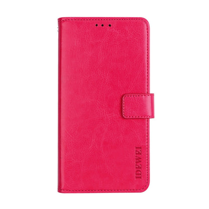 For Ulefone Armor 7 idewei  Crazy Horse Texture Horizontal Flip Leather Case with Holder & Card Slots & Wallet(Rose Red) - Ulefone Cases by idewei | Online Shopping South Africa | PMC Jewellery | Buy Now Pay Later Mobicred