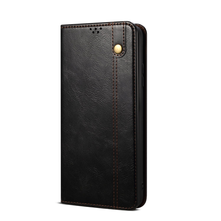 For OnePlus 11R Oil Wax Crazy Horse Texture Leather Phone Case(Black) - OnePlus Cases by PMC Jewellery | Online Shopping South Africa | PMC Jewellery