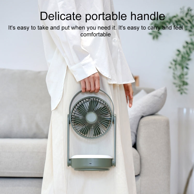 WT-F62 Outdoor Portable USB Charging Air Cooling Fan with LED Night Lamp(Cream Color) - Electric Fans by PMC Jewellery | Online Shopping South Africa | PMC Jewellery | Buy Now Pay Later Mobicred