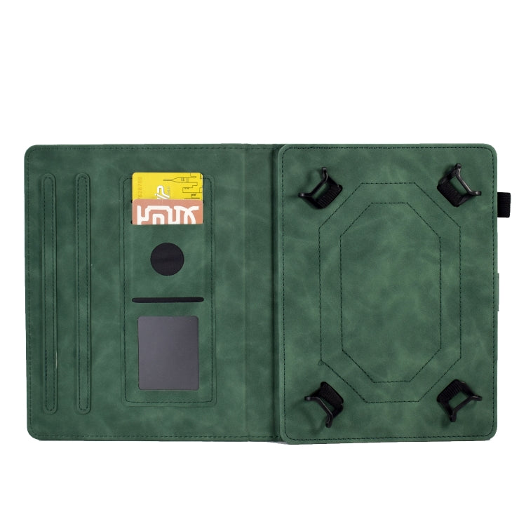 For 7 inch Tablets Peony Butterfly Embossed Leather Tablet Case(Green) - 7 inch by PMC TechLife | Online Shopping South Africa | PMC TechLife | Buy Now Pay Later Mobicred