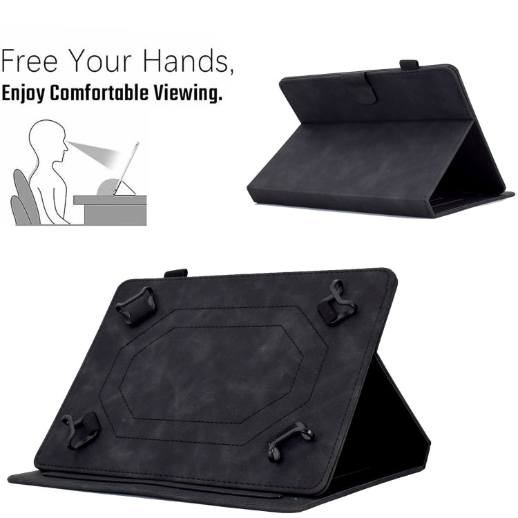 For 10 inch Tablets Peony Butterfly Embossed Leather Tablet Case(Black) - 10 - 11 inch by PMC TechLife | Online Shopping South Africa | PMC TechLife | Buy Now Pay Later Mobicred