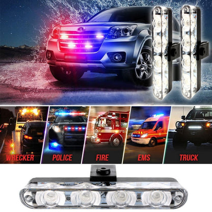 4 in 1 Car 16LEDs Grille Flash Lights Warning Lights with Wireless Remote Control(White Yellow) - Warning Lights by PMC Jewellery | Online Shopping South Africa | PMC Jewellery | Buy Now Pay Later Mobicred