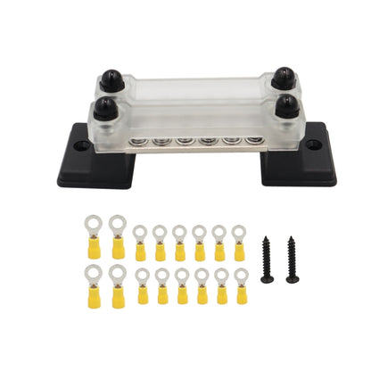 CP-3052 150A 12-48V RV Yacht Double-row 6-way Busbar with 16pcs Terminals(Black) - Booster Cable & Clip by PMC Jewellery | Online Shopping South Africa | PMC Jewellery | Buy Now Pay Later Mobicred