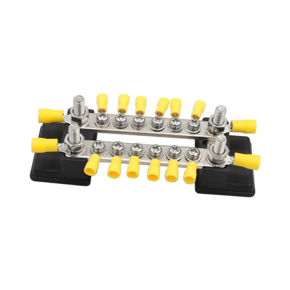 CP-3052 150A 12-48V RV Yacht Double-row 6-way Busbar with 16pcs Terminals(Black) - Booster Cable & Clip by PMC Jewellery | Online Shopping South Africa | PMC Jewellery | Buy Now Pay Later Mobicred