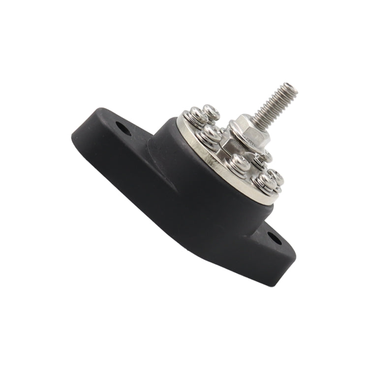 1/4 inch M6 RV Yacht 8-way Terminal Stud with 2 M5x20 Screws(Black) - Booster Cable & Clip by PMC Jewellery | Online Shopping South Africa | PMC Jewellery | Buy Now Pay Later Mobicred