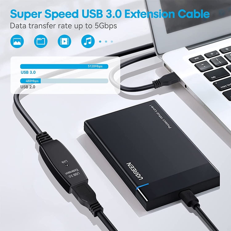 USB 3.0 Male to Female Data Sync Super Speed Extension Cable, Length:5m - USB 3.0 by PMC Jewellery | Online Shopping South Africa | PMC Jewellery | Buy Now Pay Later Mobicred