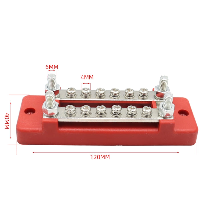 CP-3109-01 150A 12-48V RV Yacht Double-row 6-way Busbar(Red) - Booster Cable & Clip by PMC Jewellery | Online Shopping South Africa | PMC Jewellery | Buy Now Pay Later Mobicred